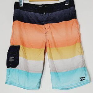 Billabong Originals All Day Men's Multicolor Layer Stripe Board Shorts Size 28